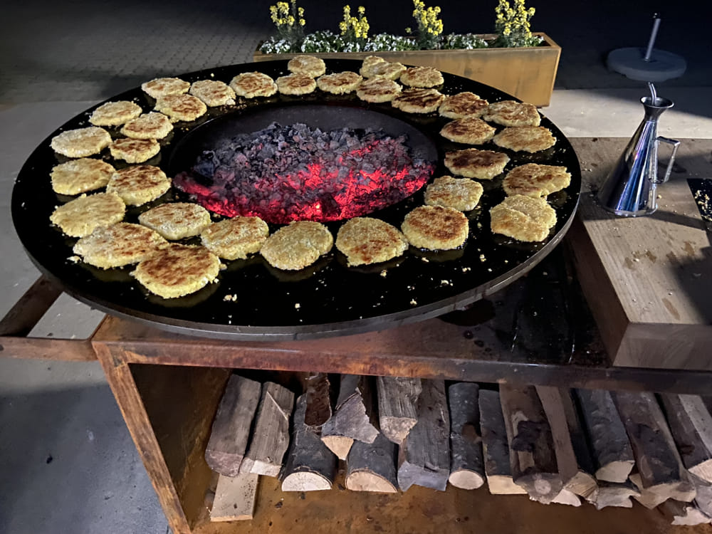 Grillseminar outdoor grillen gas Gasgrill kochen Küche zubereiten runde Gemütlich informativ Seeger outdoorambiente Gruppe Abend Schnitzel Ofyr